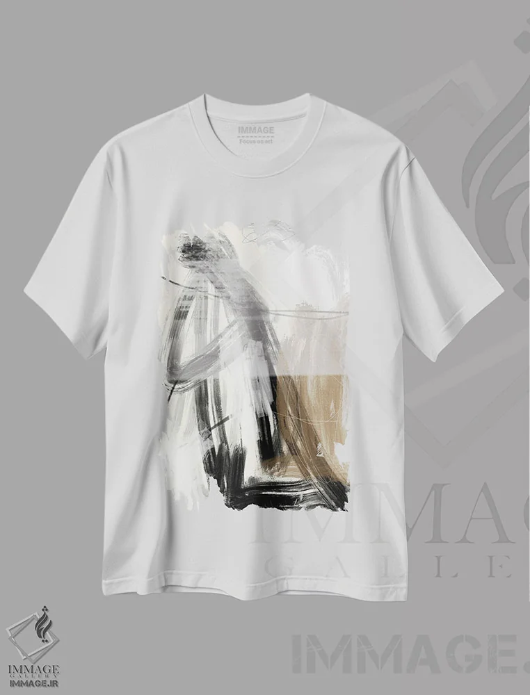 تیشرت سفید طرح دار نمای بیرونی اثر جی لاندو | immage.ir