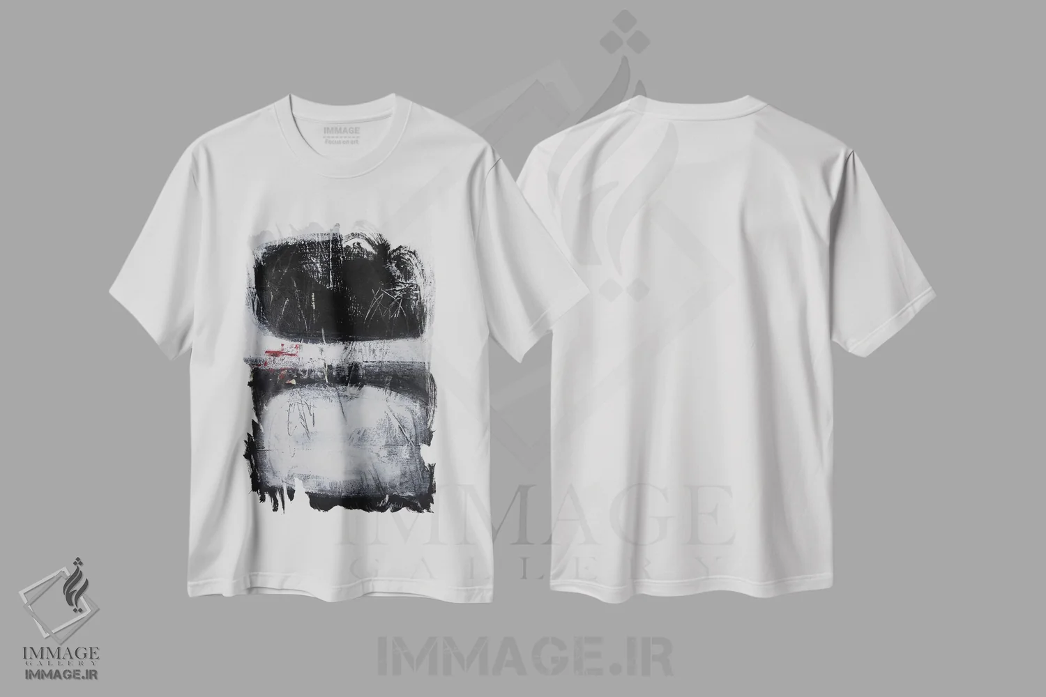 تیشرت سفید طرح دار قدیس اثر جی لاندو | فروشگاه ایماژ