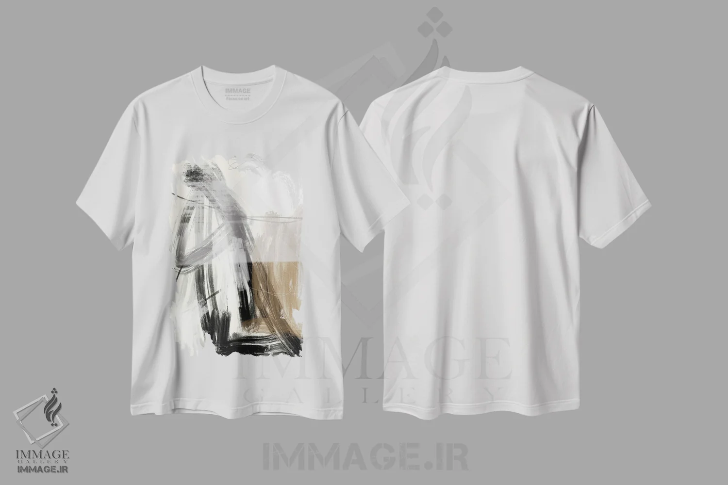 تیشرت سفید طرح دار نمای بیرونی اثر جی لاندو | immage.ir
