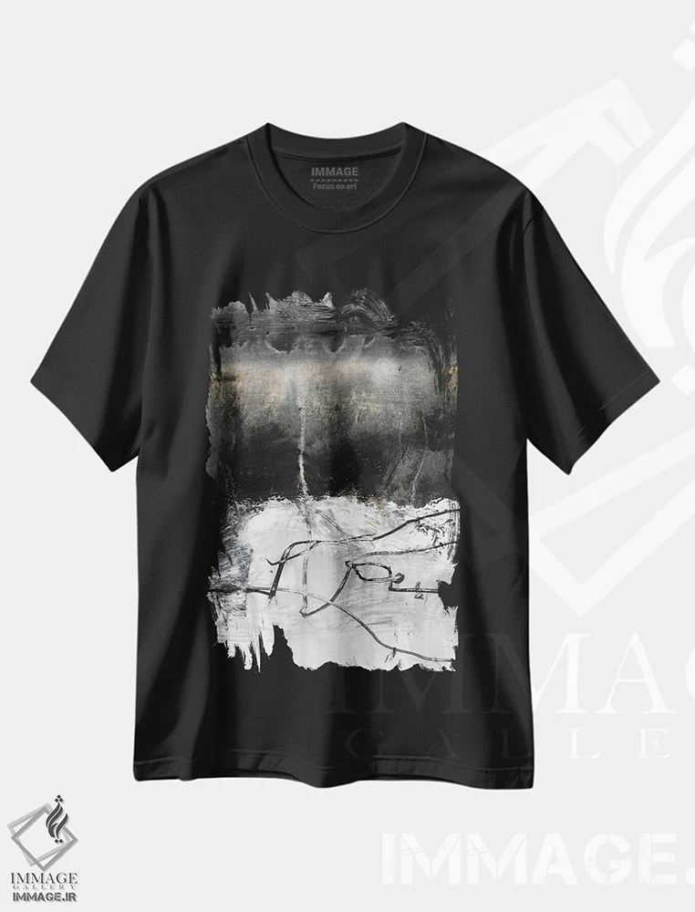 تیشرت مشکی طرح دار جهان پس از مرگ اثر جی لاندو | فروشگاه ایماژ
