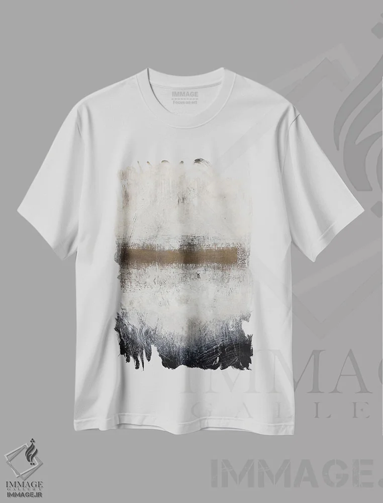 تیشرت سفید طرح دار مقدس اثر جی لاندو | فروشگاه ایماژ