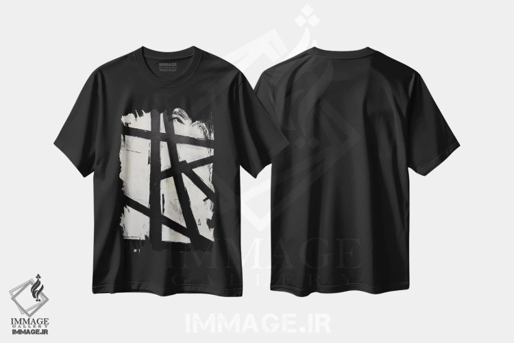 تیشرت مشکی طرح دار نقشهٔ راه به سوی تو ۲ اثر جی لاندو | فروشگاه ایماژ