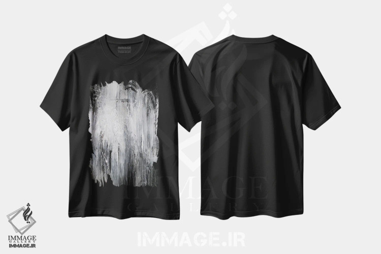 تیشرت مشکی طرح دار نبرد اثر جی لاندو | فروشگاه ایماژ