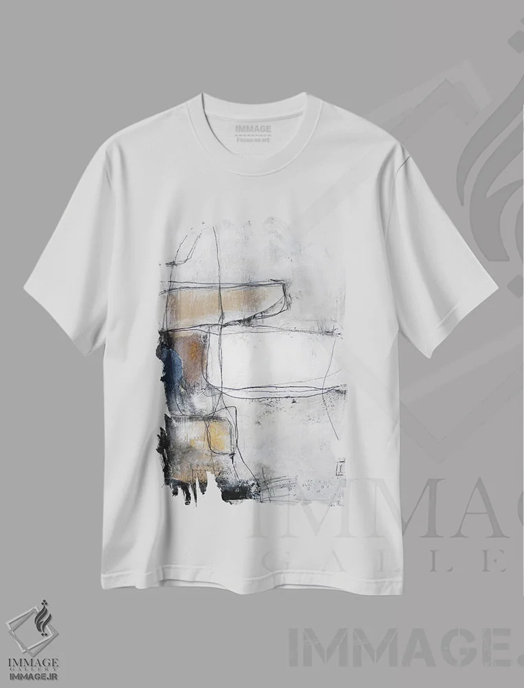 تیشرت سفید طرح دار ورود اثر جی لاندو | فروشگاه ایماژ