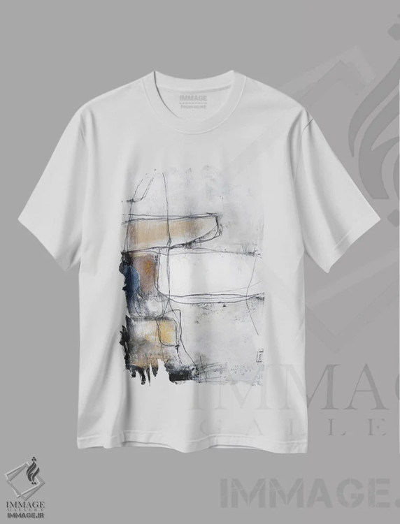 تیشرت سفید طرح دار ورود اثر جی لاندو | فروشگاه ایماژ