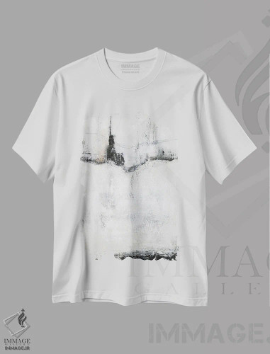 تیشرت سفید طرح دار پاندول اثر جی لاندو | فروشگاه ایماژ