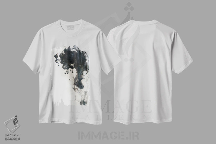 تیشرت سفید طرح دار قطره جوهر اثر جی لاندو | immage.ir
