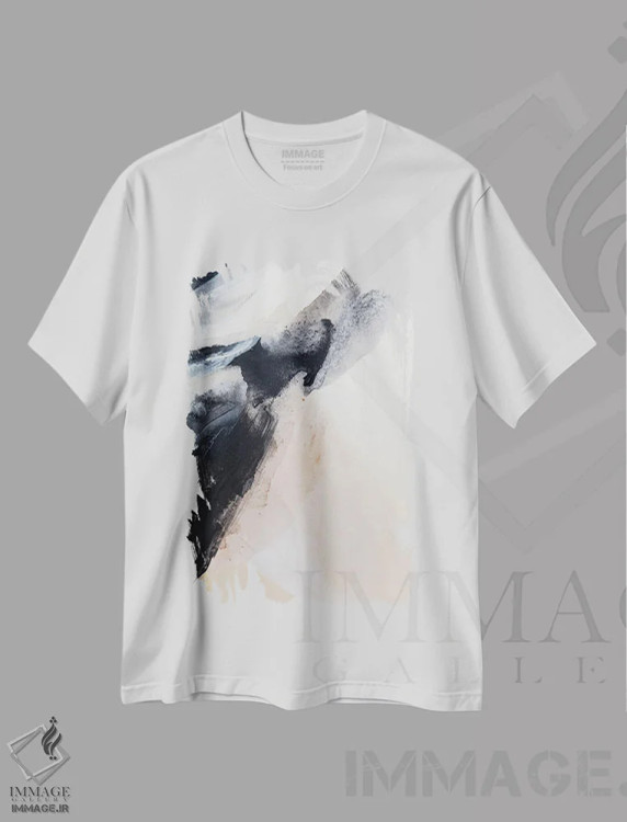 تیشرت سفید طرح دار آب های خروشان ۳ اثر سیسی چونگ | فروشگاه ایماژ