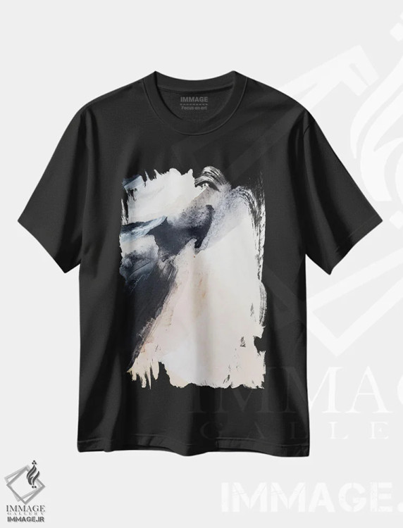 تیشرت مشکی طرح دار آب های خروشان ۳ اثر سیسی چونگ | immage.ir