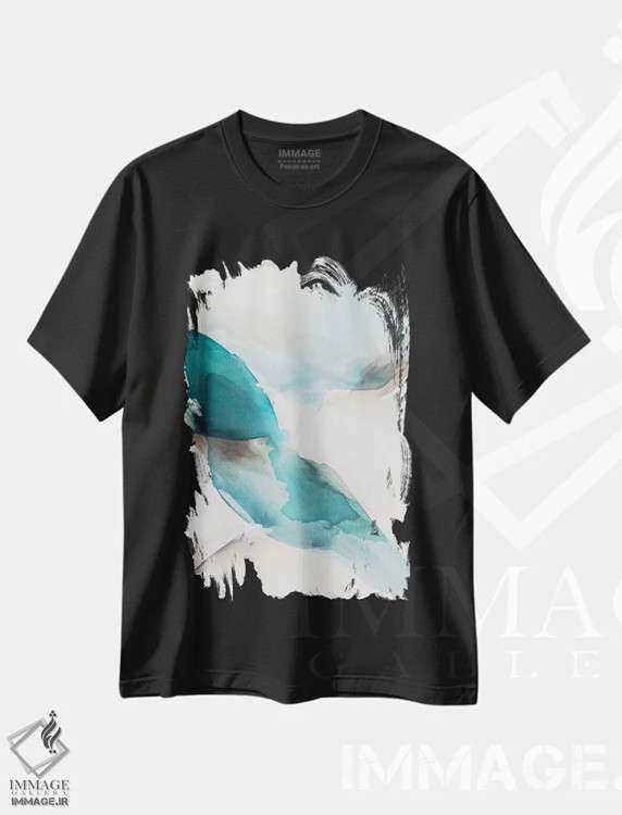 تیشرت مشکی طرح دار وقتی دنیا آرام می شود اثر سیسی چونگ | فروشگاه ایماژ
