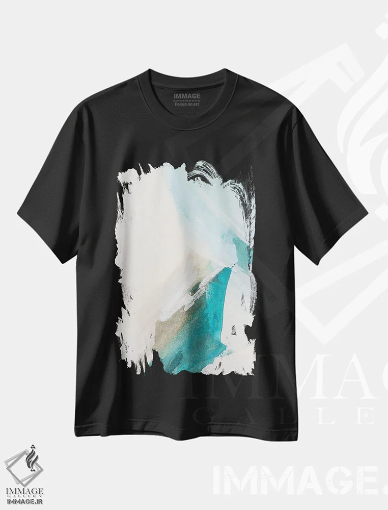 تیشرت مشکی طرح دار امواج کوبنده ۱ اثر سیسی چونگ | immage.ir