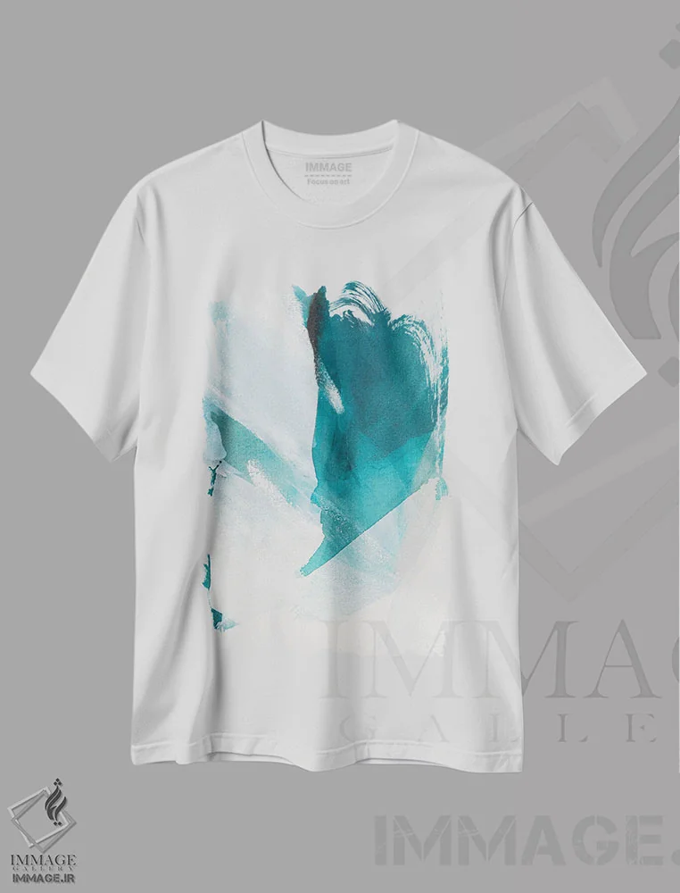 تیشرت سفید طرح دار امواج کوبنده ۴ اثر سیسی چونگ | immage.ir