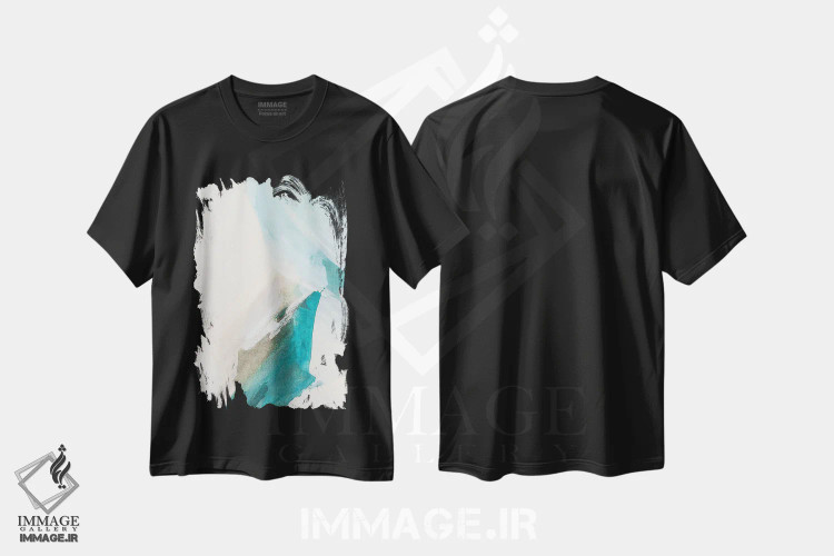 تیشرت مشکی طرح دار امواج کوبنده ۱ اثر سیسی چونگ | immage.ir