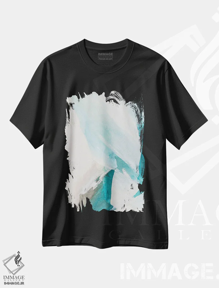 تیشرت مشکی طرح دار امواج کوبنده ۵ اثر سیسی چونگ | immage.ir