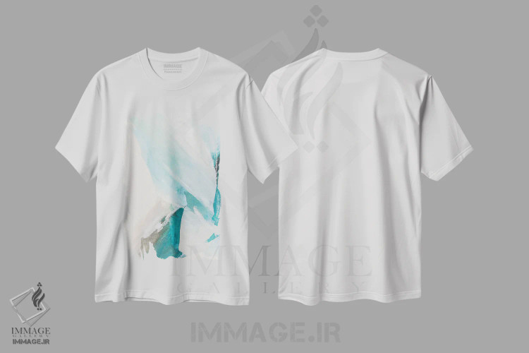 تیشرت سفید طرح دار امواج کوبنده ۵ اثر سیسی چونگ | فروشگاه ایماژ