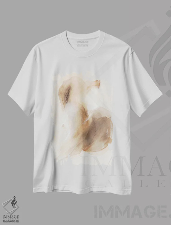 تیشرت سفید طرح دار ساعت طلایی اثر سیسی چونگ | immage.ir