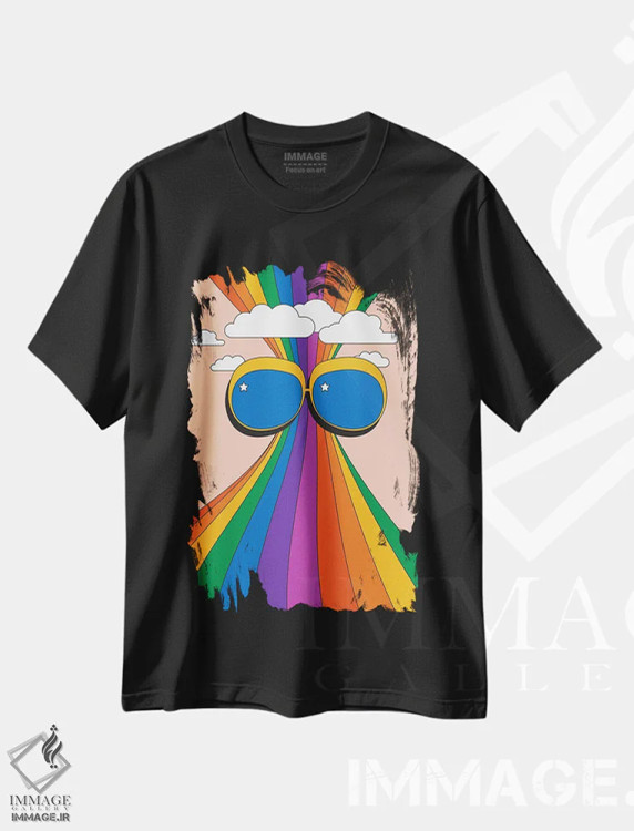 تیشرت مشکی طرح دار سایه های ستاره ای، هنر دیجیتال اثر دیزاینز سرکا ۷۸ | فروشگاه ایماژ