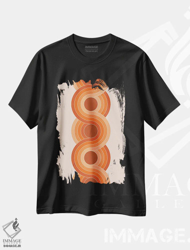 تیشرت مشکی طرح دار زنجیرهٔ صخرهٔ سرخ، آبستره اثر دیزاینز سرکا ۷۸ | فروشگاه ایماژ