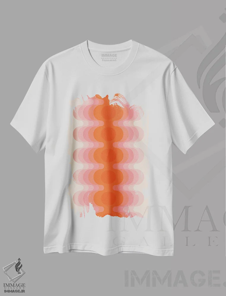 تیشرت سفید طرح دار پژواک درونی توت فرنگی، آبستره اثر دیزاینز سرکا ۷۸ | immage.ir