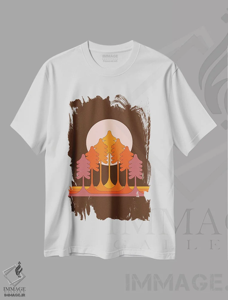 تیشرت سفید طرح دار ماه کرم ابر، تزئینی اثر دیزاینز سرکا ۷۸ | immage.ir