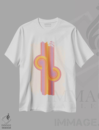 تیشرت سفید طرح دار گره های بوکا، آبستره اثر دیزاینز سرکا ۷۸ | فروشگاه ایماژ