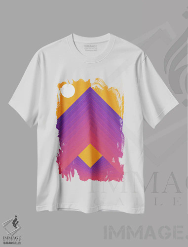 تیشرت سفید طرح دار سپیده دم، آبستره اثر دیزاینز سرکا ۷۸ | فروشگاه ایماژ