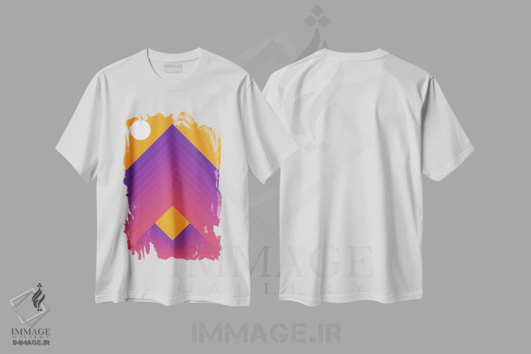 تیشرت سفید طرح دار سپیده دم، آبستره اثر دیزاینز سرکا ۷۸ | فروشگاه ایماژ