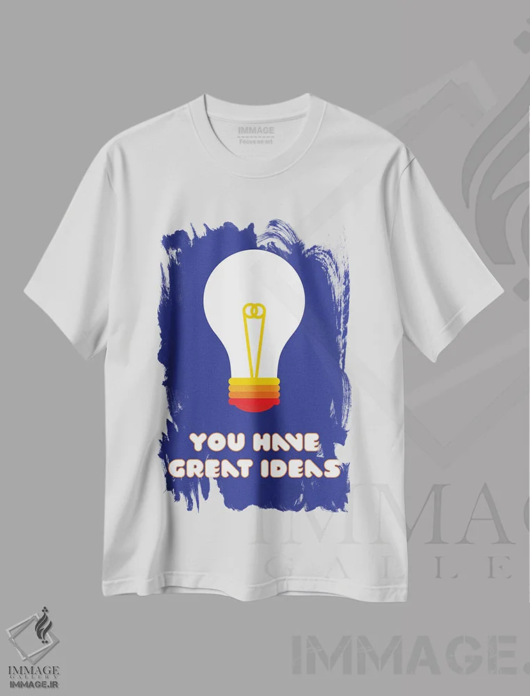 تیشرت سفید طرح دار ایده های عالی، تزئینی اثر دیزاینز سرکا ۷۸ | فروشگاه ایماژ