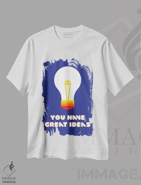 تیشرت سفید طرح دار ایده های عالی، تزئینی اثر دیزاینز سرکا ۷۸ | فروشگاه ایماژ