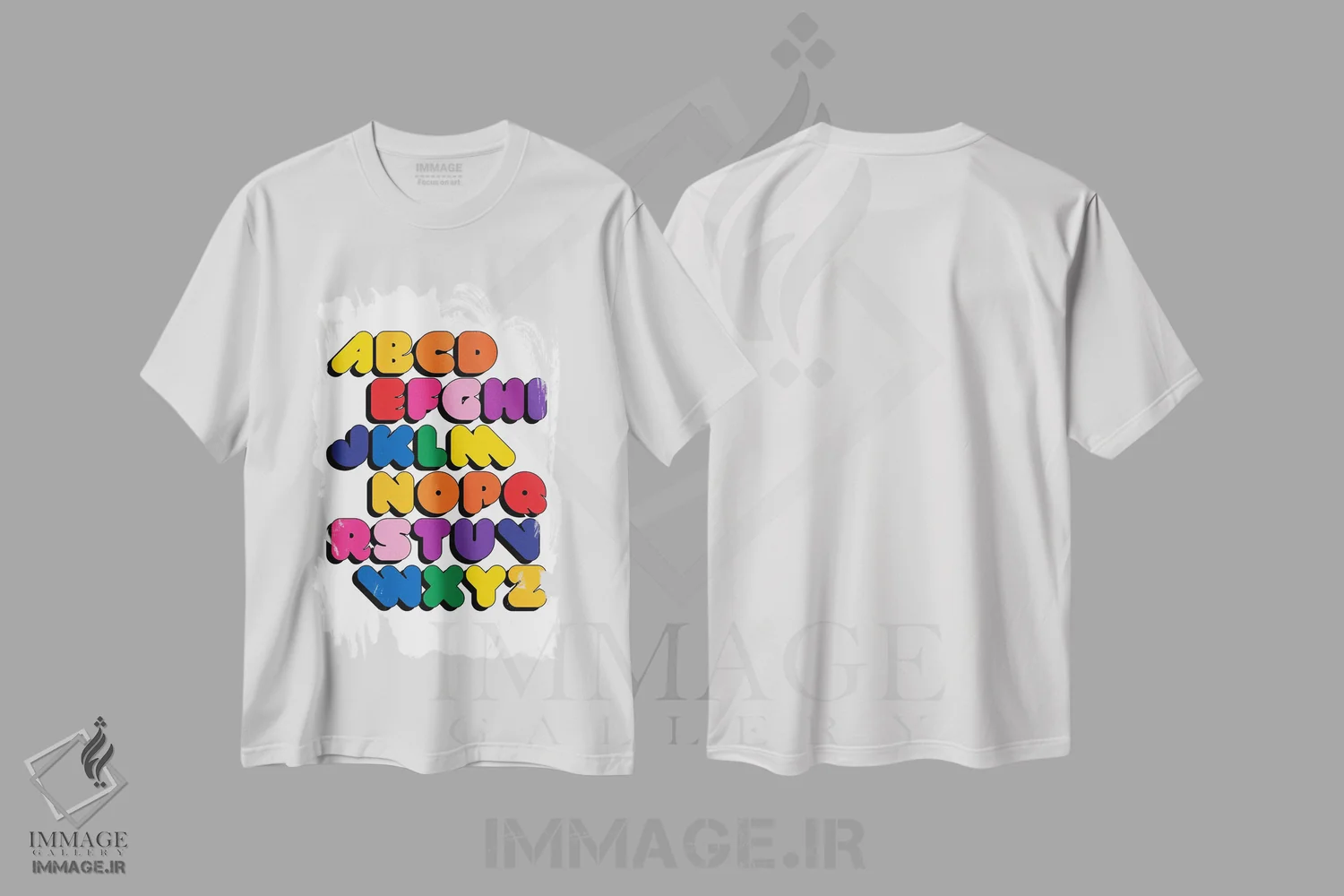 تیشرت سفید طرح دار آلفابیتس، تزئینی اثر دیزاینز سرکا ۷۸ | immage.ir