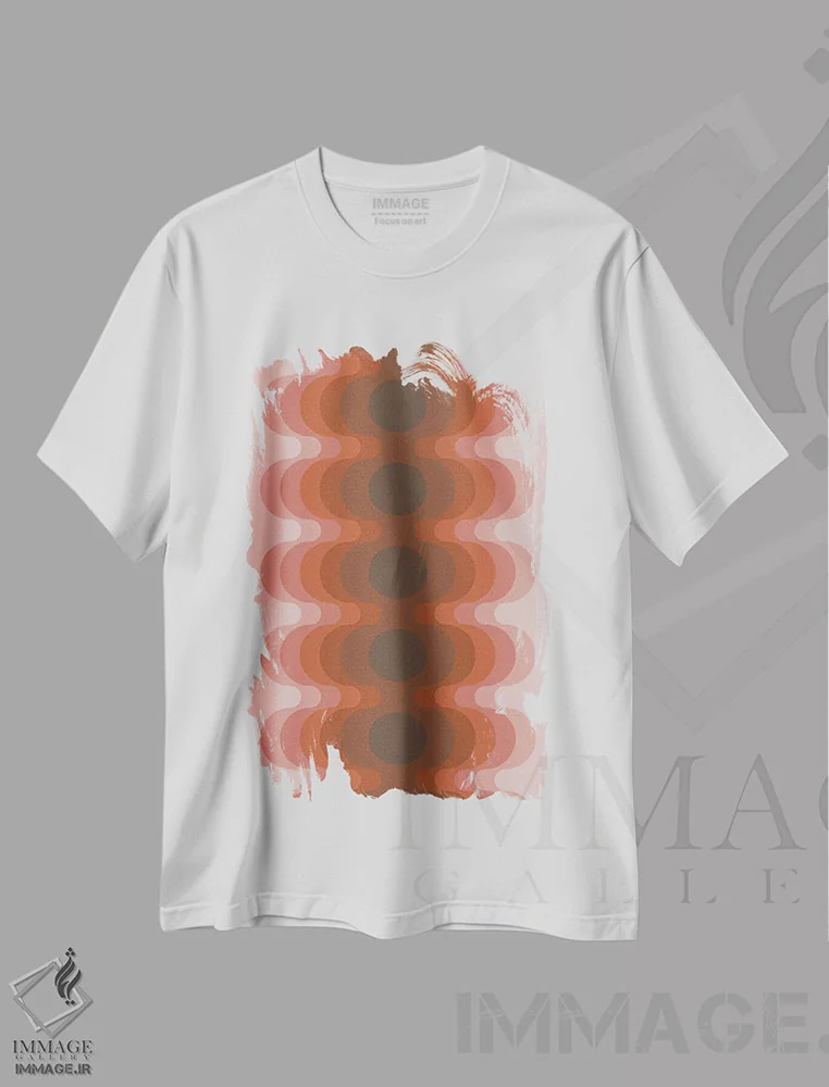 تیشرت سفید طرح دار پژواک رز خاک آلود، آبستره اثر دیزاینز سرکا ۷۸ | فروشگاه ایماژ