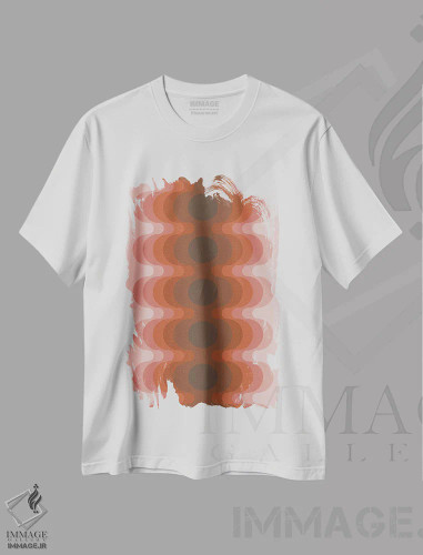 تیشرت سفید طرح دار پژواک رز خاک آلود، آبستره اثر دیزاینز سرکا ۷۸ | فروشگاه ایماژ