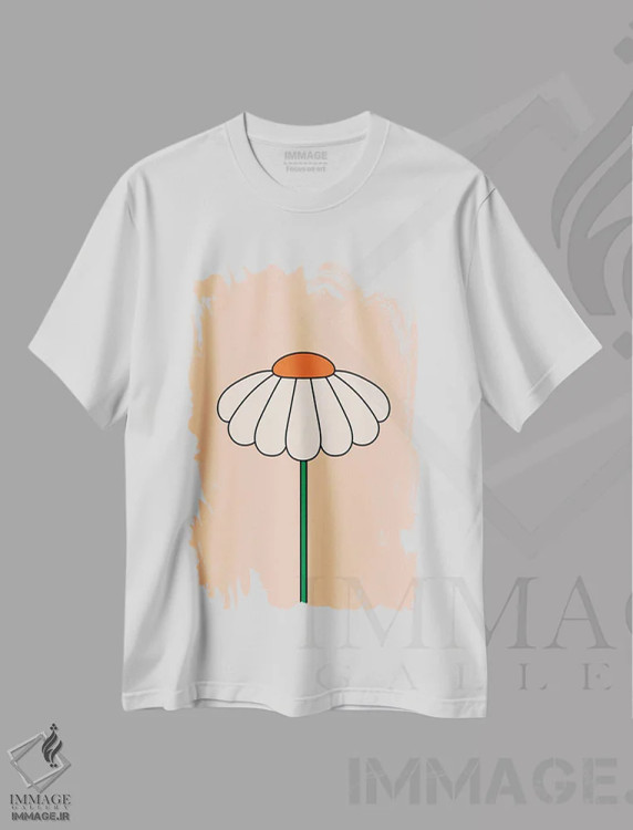 تیشرت سفید طرح دار شکوفایی آوریل II، تزئینی اثر دیزاینز سرکا ۷۸ | فروشگاه ایماژ