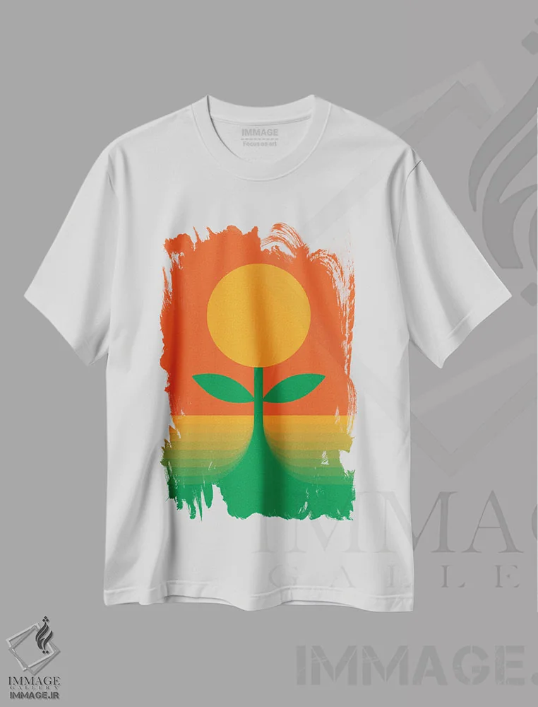 تیشرت سفید طرح دار رشد کن، آبستره اثر دیزاینز سرکا ۷۸ | immage.ir
