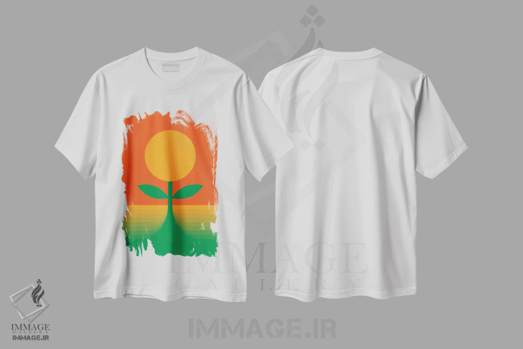 تیشرت سفید طرح دار رشد کن، آبستره اثر دیزاینز سرکا ۷۸ | immage.ir