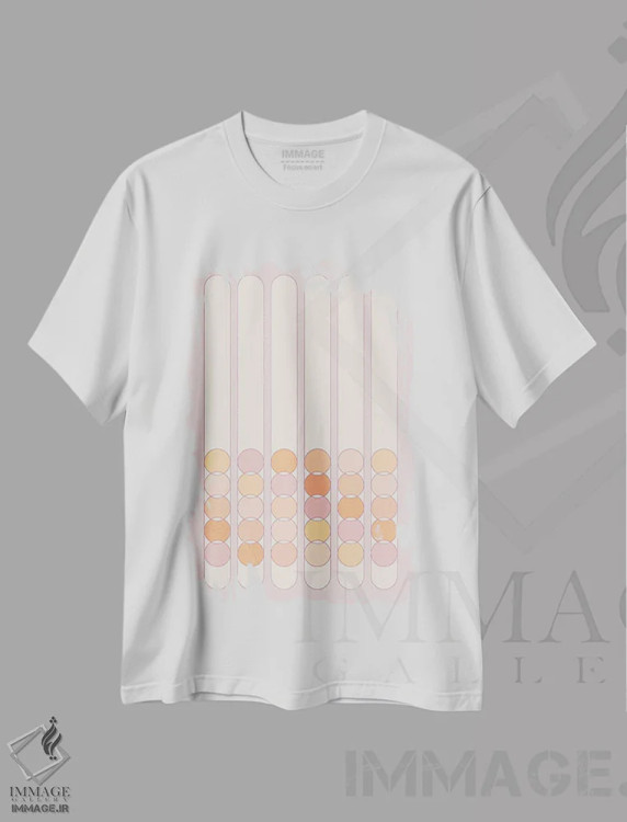 تیشرت سفید طرح دار لغزنده یاسی، آبستره اثر دیزاینز سرکا ۷۸ | immage.ir