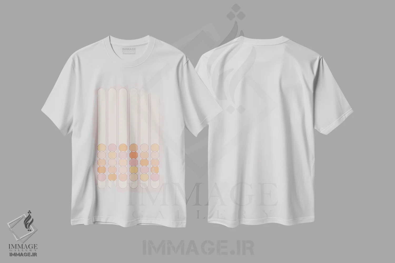تیشرت سفید طرح دار لغزنده یاسی، آبستره اثر دیزاینز سرکا ۷۸ | immage.ir