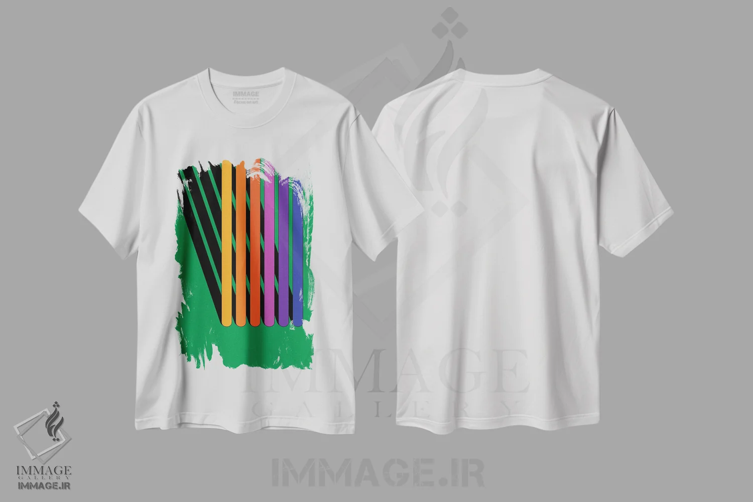 تیشرت سفید طرح دار موقعیت قطب، آبستره اثر دیزاینز سرکا ۷۸ | فروشگاه ایماژ