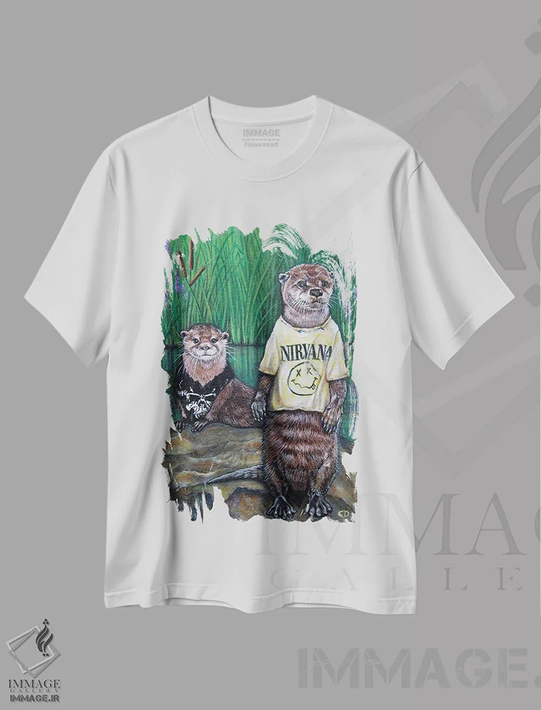 تیشرت سفید طرح دار سمورهای نسل X اثر سیندی دودس | فروشگاه ایماژ