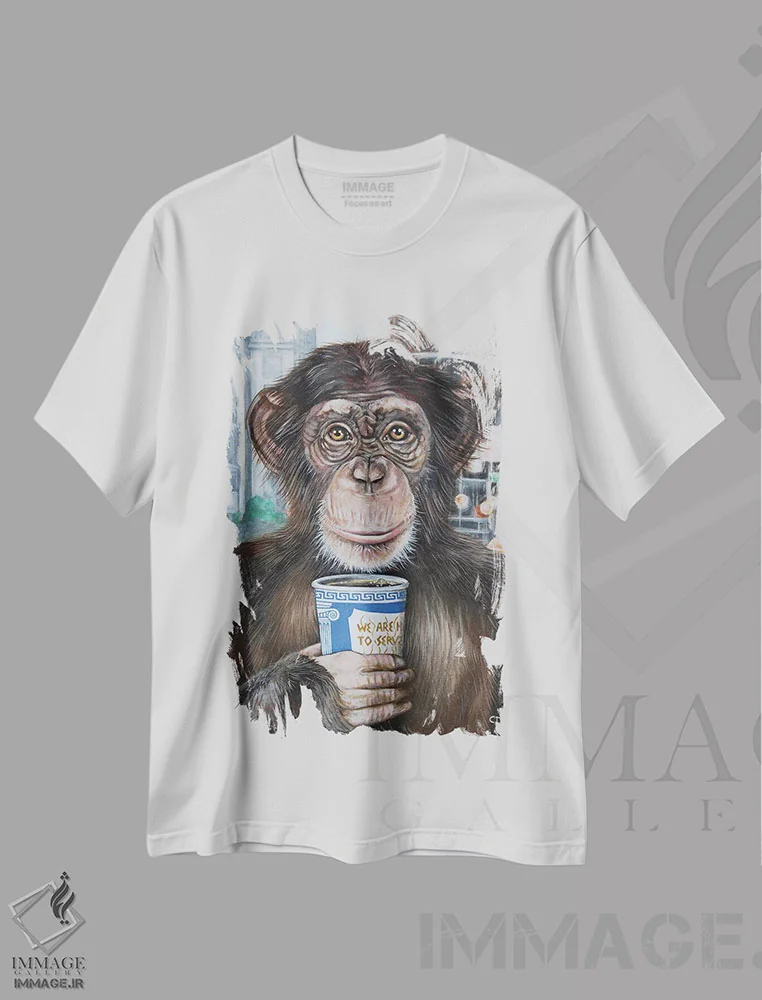 تیشرت سفید طرح دار قهوه صبحگاهی، مدیوم اثر سیندی دودس | فروشگاه ایماژ