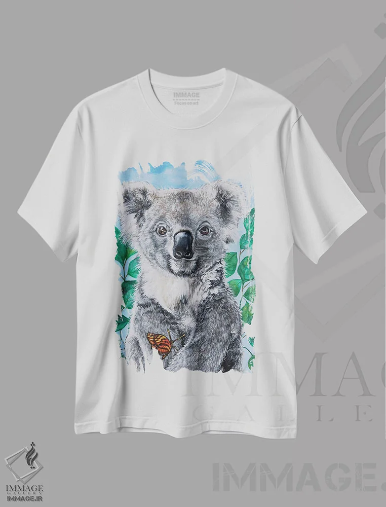 تیشرت سفید طرح دار کوالا، مدیوم اثر سیندی دودس | immage.ir