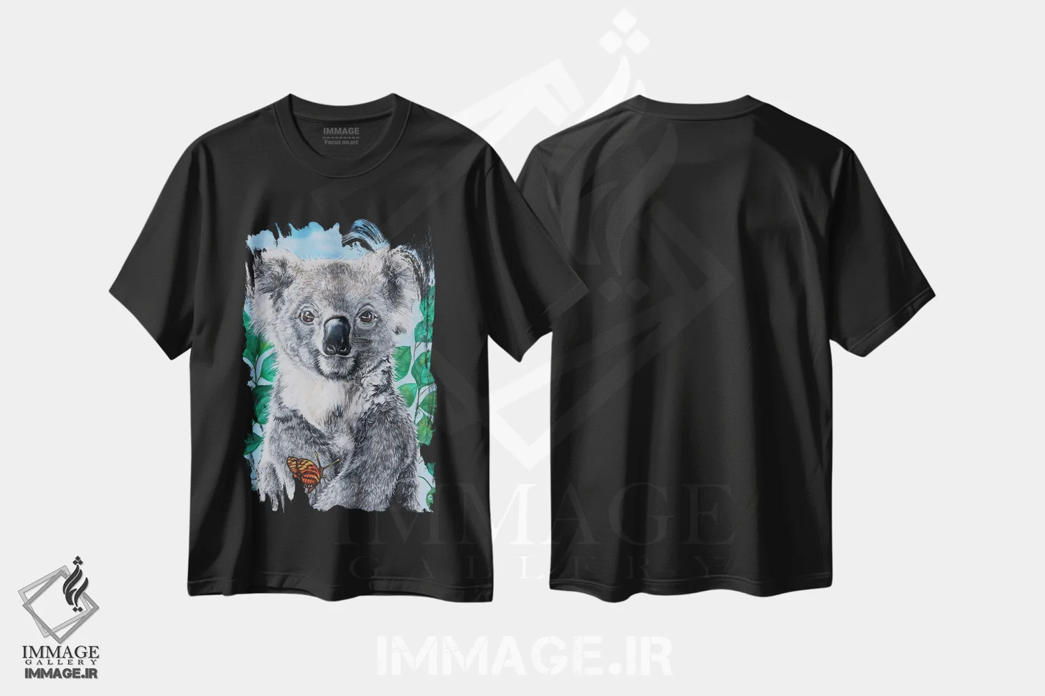 تیشرت مشکی طرح دار کوالا، مدیوم اثر سیندی دودس | فروشگاه ایماژ