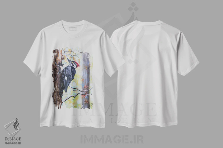 تیشرت سفید طرح دار وودی اثر سیندی دودس | immage.ir