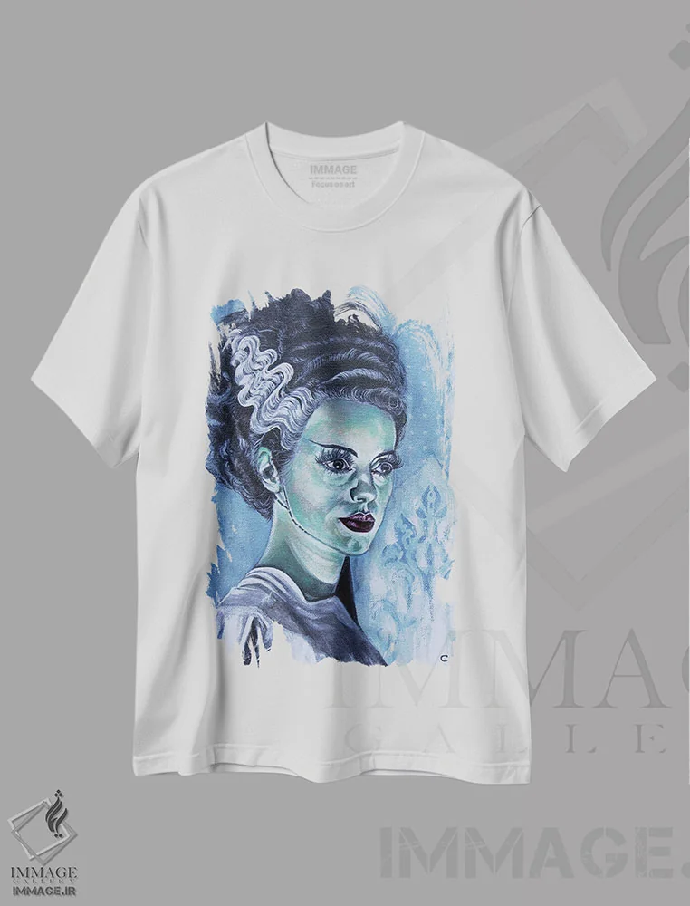 تیشرت سفید طرح دار عروس فرانکشتاین اثر سیندی دودس | immage.ir
