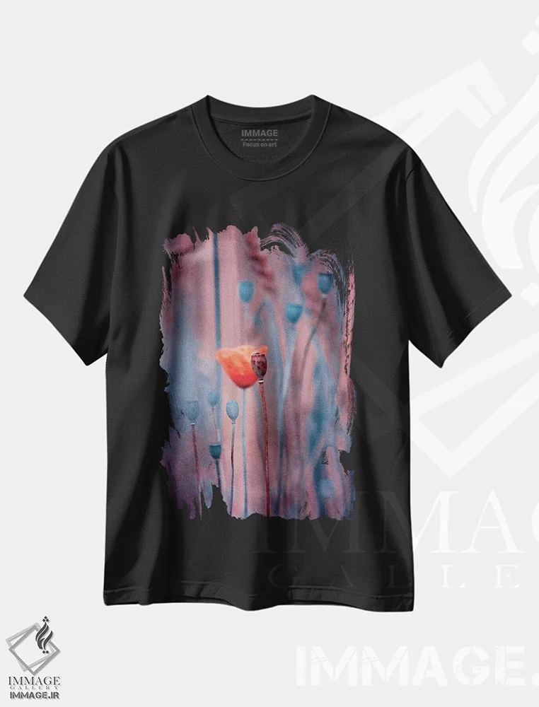 تیشرت مشکی طرح دار نجواها، مدیوم اثر کلودیا دروسرت | فروشگاه ایماژ