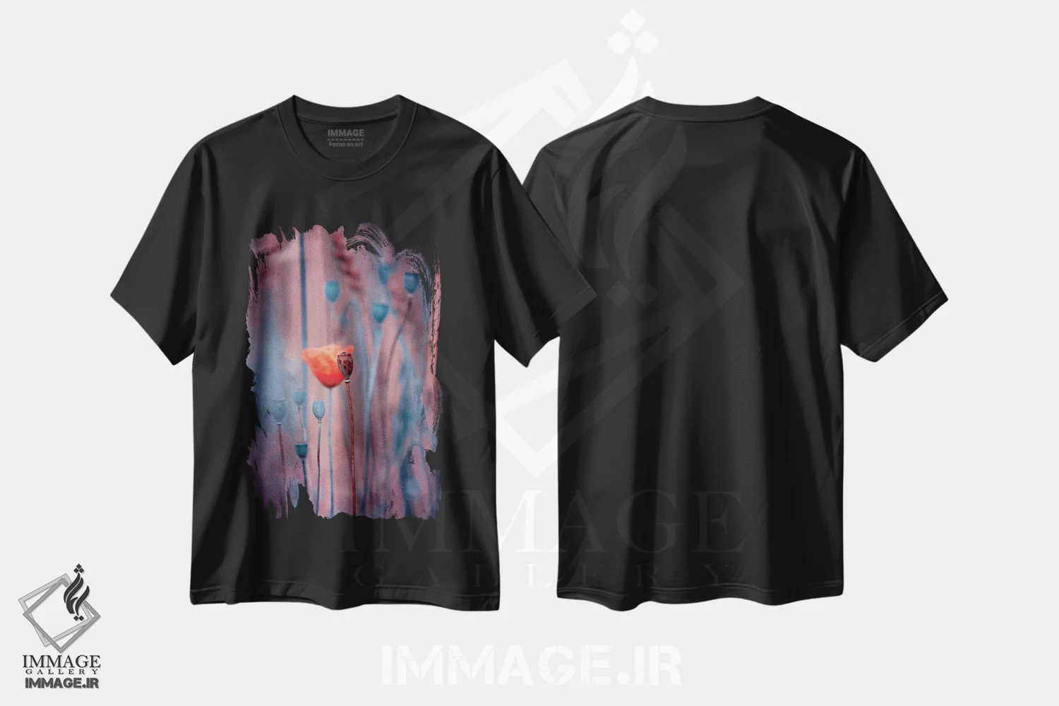 تیشرت مشکی طرح دار نجواها، مدیوم اثر کلودیا دروسرت | فروشگاه ایماژ