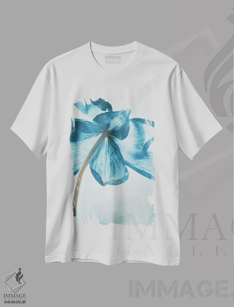 تیشرت سفید طرح دار شقایق دریایی III، مدیوم اثر کلودیا دروسرت | فروشگاه ایماژ