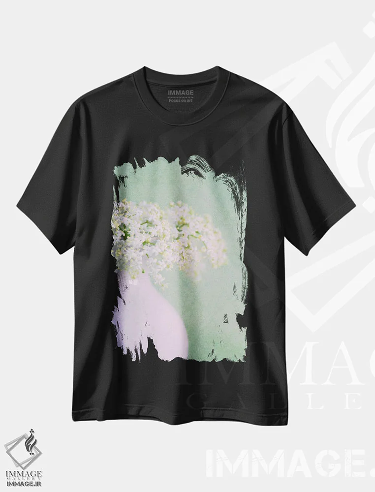 تیشرت مشکی طرح دار کهن سال، مدیوم اثر کلودیا دروسرت | immage.ir