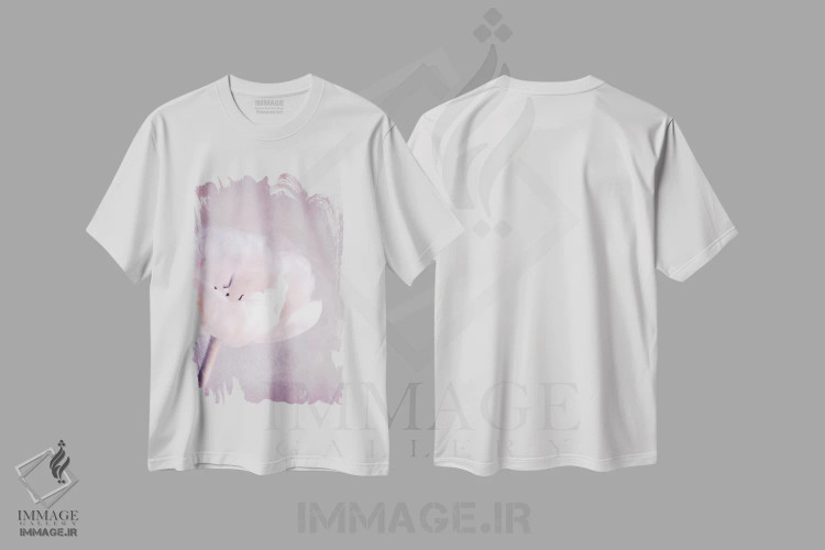 تیشرت سفید طرح دار آوریل، تزئینی اثر کلودیا دروسرت | فروشگاه ایماژ