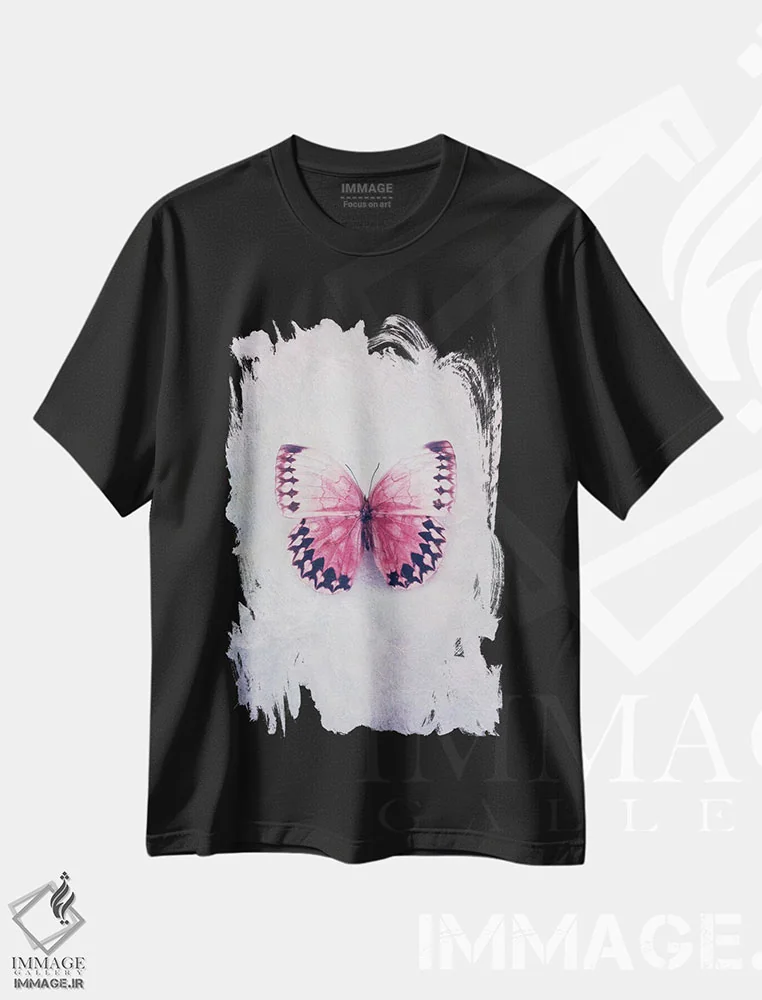 تیشرت مشکی طرح دار آزادی، تزئینی اثر کلودیا دروسرت | فروشگاه ایماژ